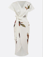 Michelle | Midikleid mit botanischem Wickeldesign