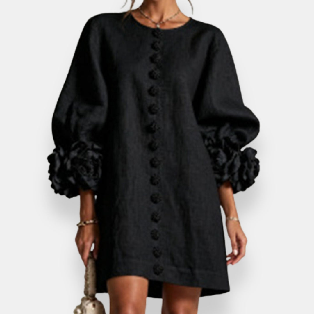 Marcelle | 3D-Blumenmuster-Kleid