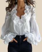 Lucia | Bluse mit Spitzenbesatz