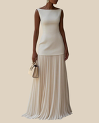 Luna | Plissiertes Maxikleid