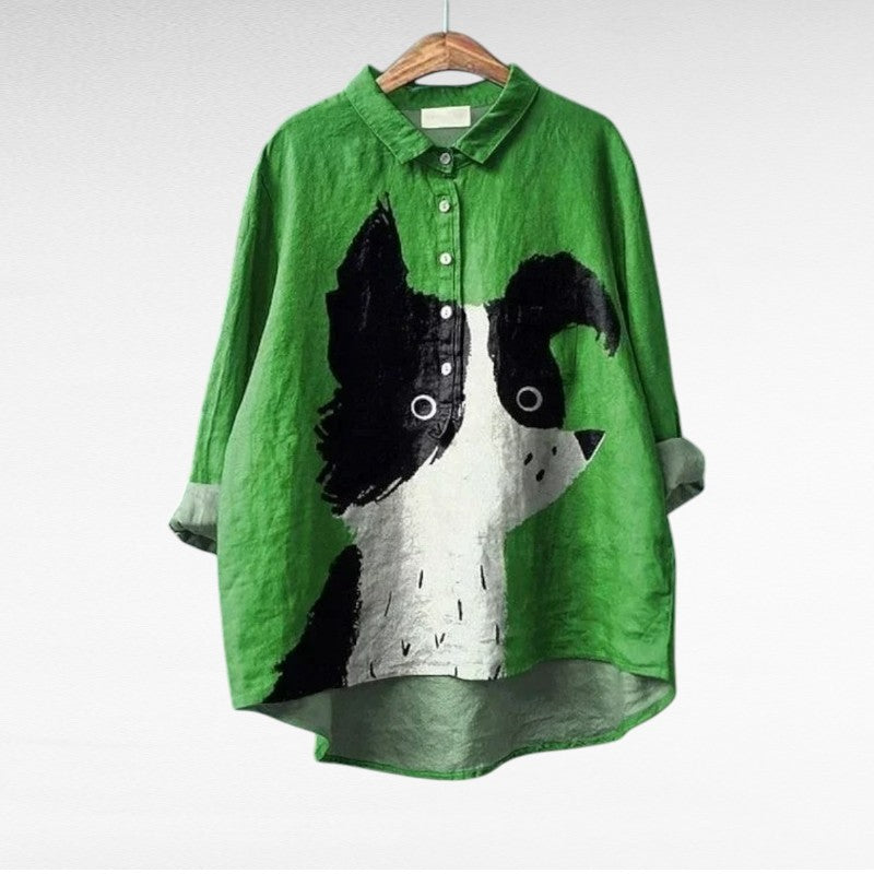 Fallon | Bluse mit Künstlerprint