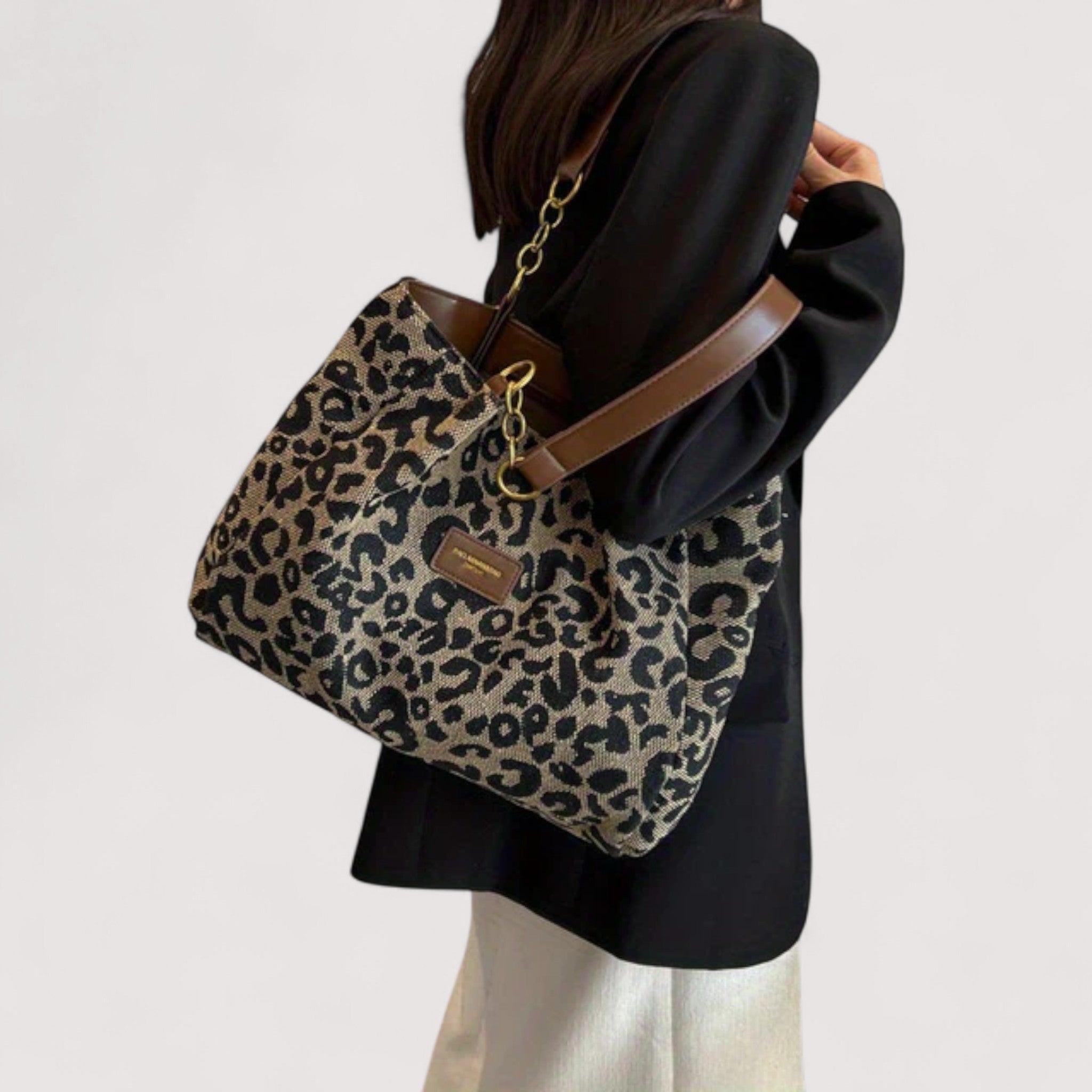 Lévrier – Leopard Canvas Einkaufstasche