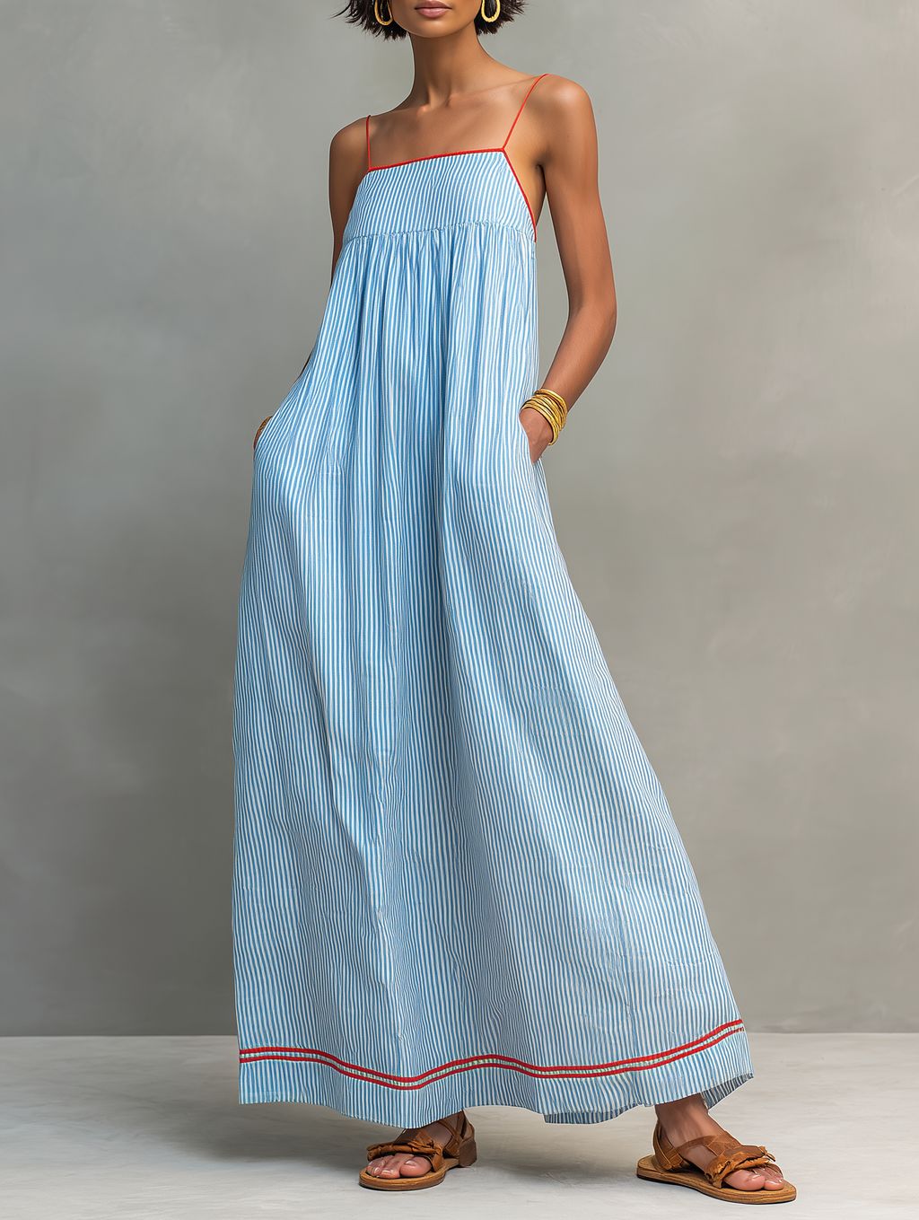 Miley | Luftiges gestreiftes Maxikleid