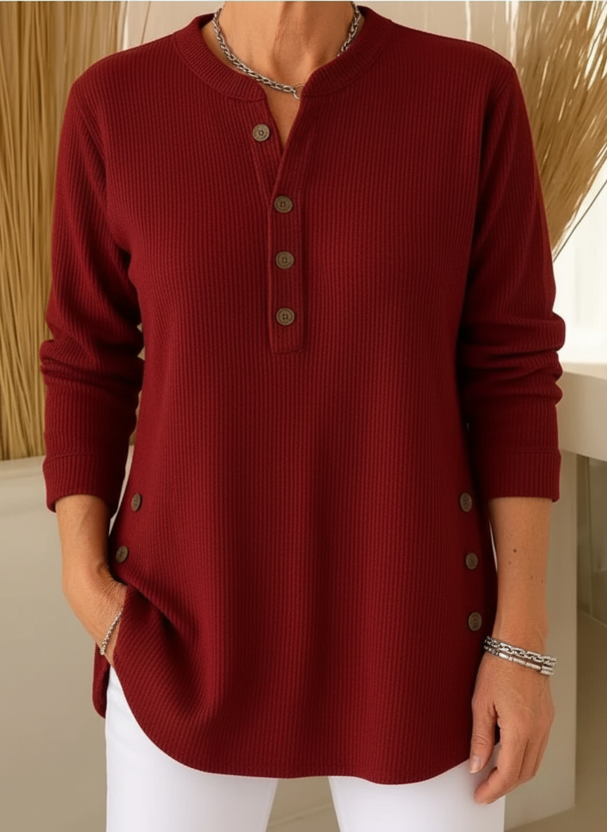 Angèle - Pull Doux à Boutons Élégants