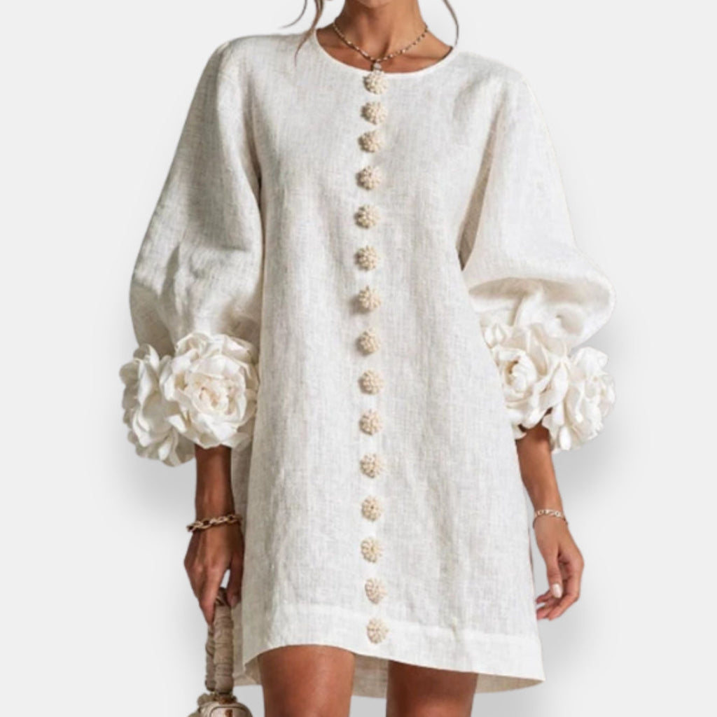 Marcelle | 3D-Blumenmuster-Kleid