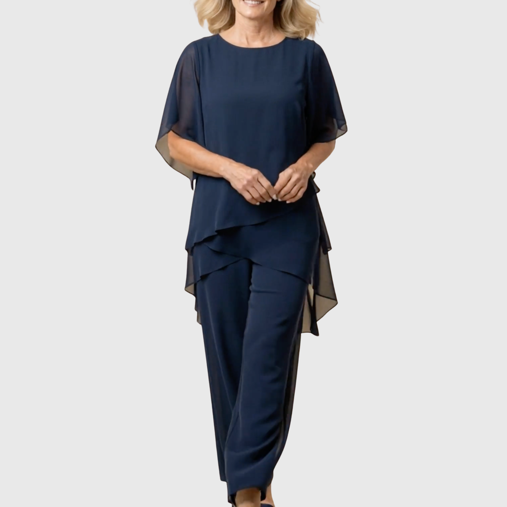Linda | Ensemble avec pantalons palazzo drapés