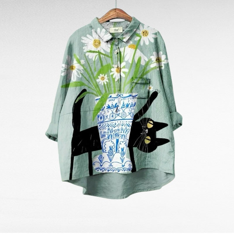 Esma | Bluse mit Künstlerprint