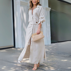 Sunny | Leinenmischgewebe Hemd-Maxikleid
