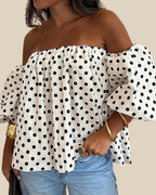 Anna | Gepunktetes Off Shoulder Top