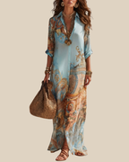 Vivian | Elegantes Maxikleid mit kunstvollem Muster