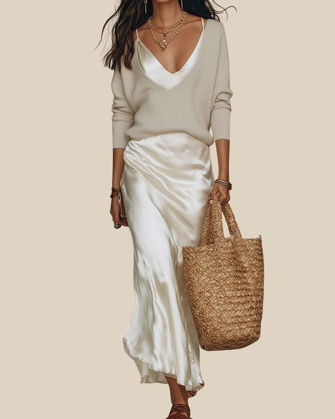 Solène | Elegantes Kleid Set mit Strickpullover