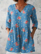 Ayla | Lange Bluse mit ausdrucksstarkem Muster