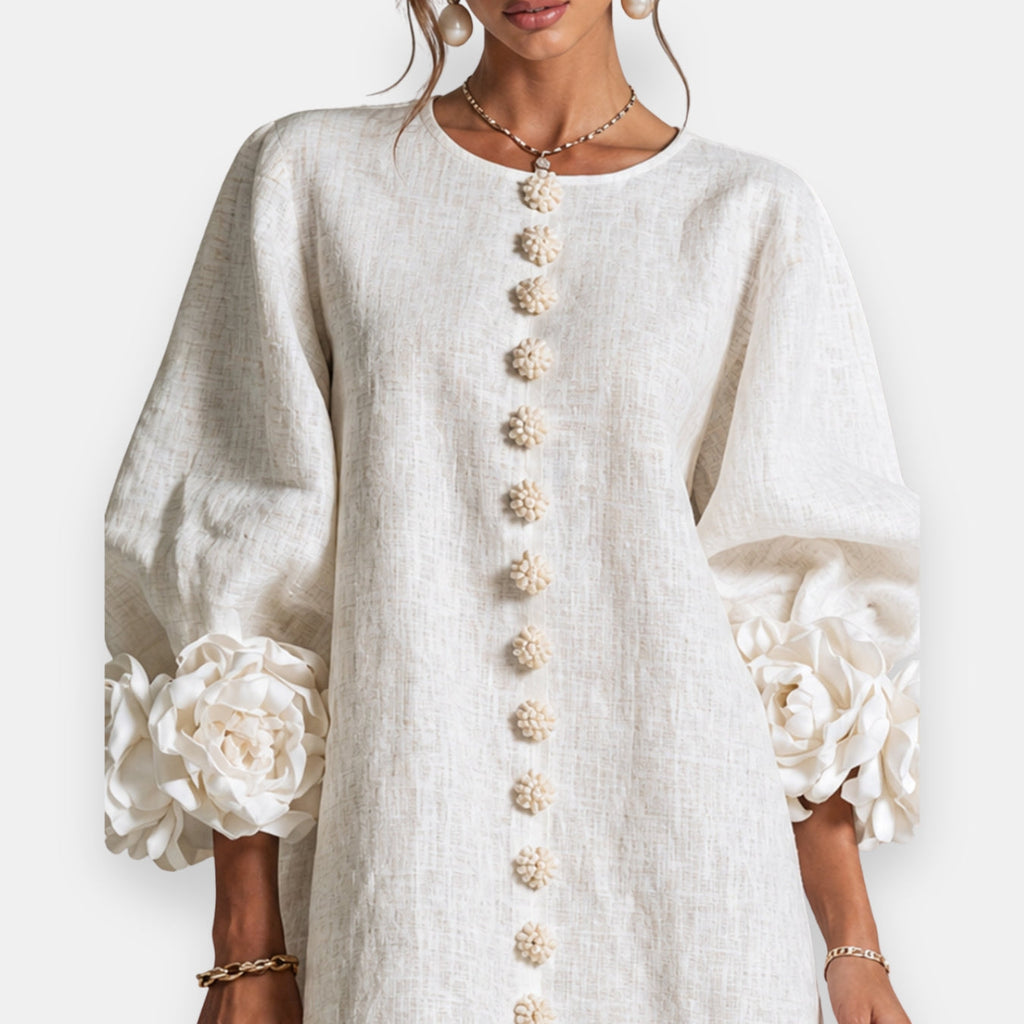 Marcelle | 3D-Blumenmuster-Kleid