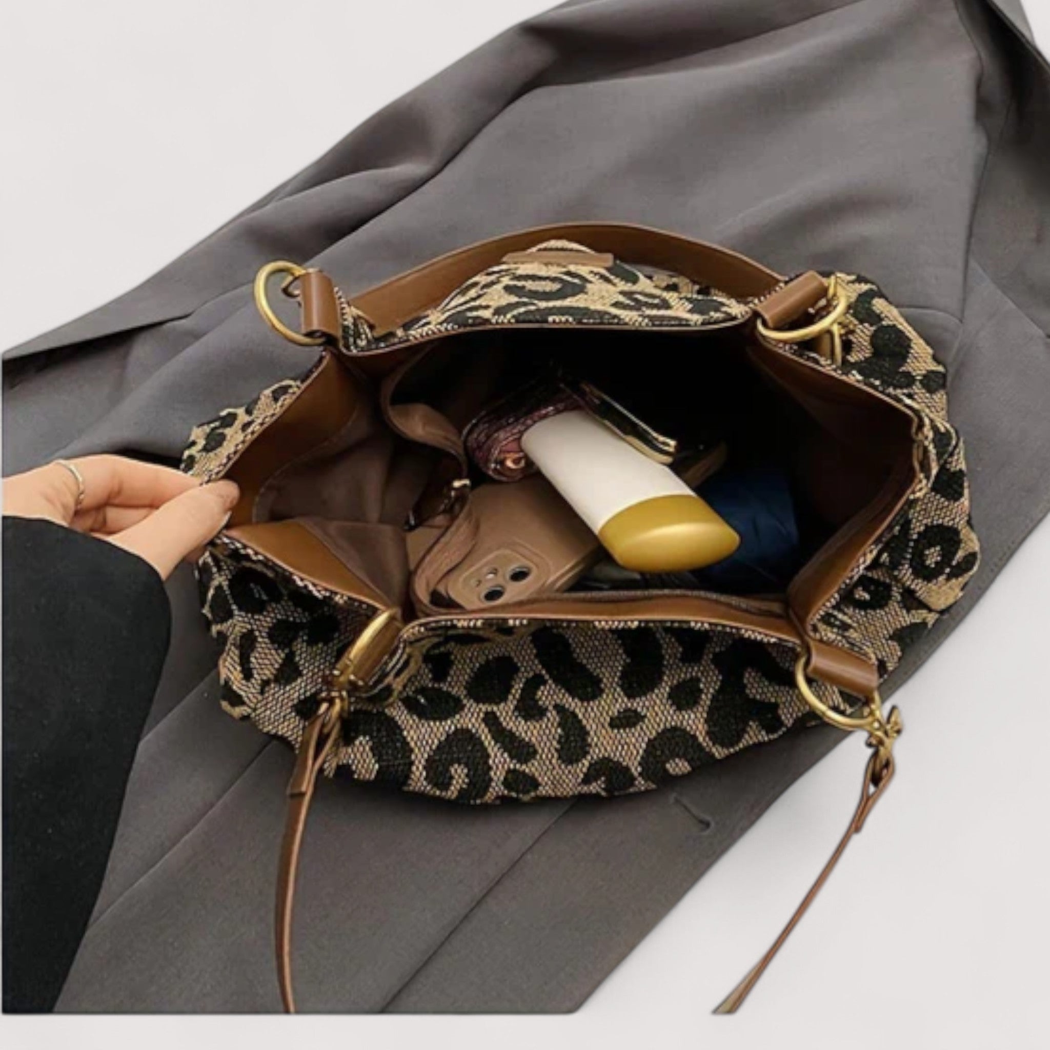 Lévrier – Leopard Canvas Einkaufstasche