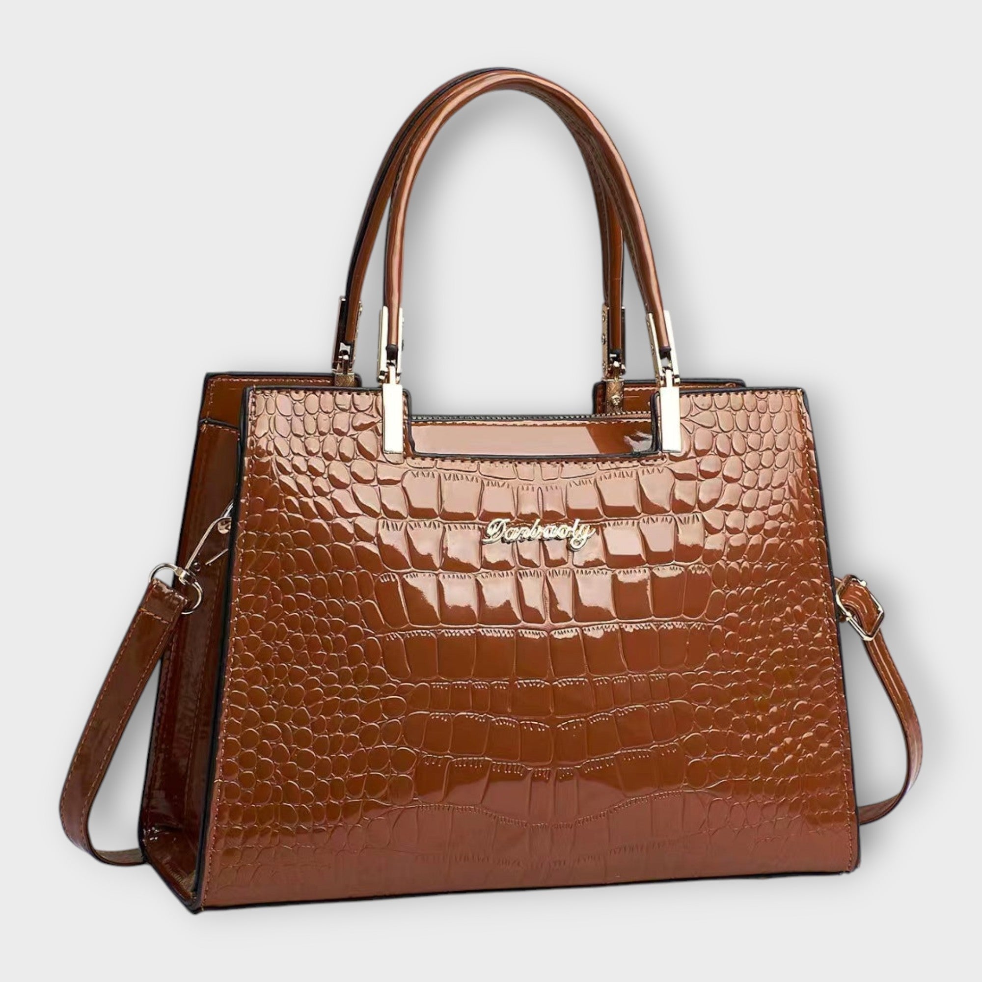 Maison Verdelle - Handtasche mit glänzendem Krokodilleder-Muster