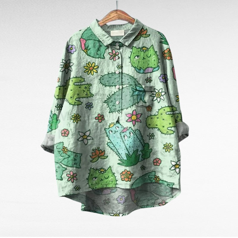 Azra | Bluse mit Künstlerprint