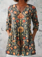 Liora | Lange Bluse mit ausdrucksstarkem Muster