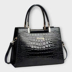 Maison Verdelle - Handtasche mit glänzendem Krokodilleder-Muster