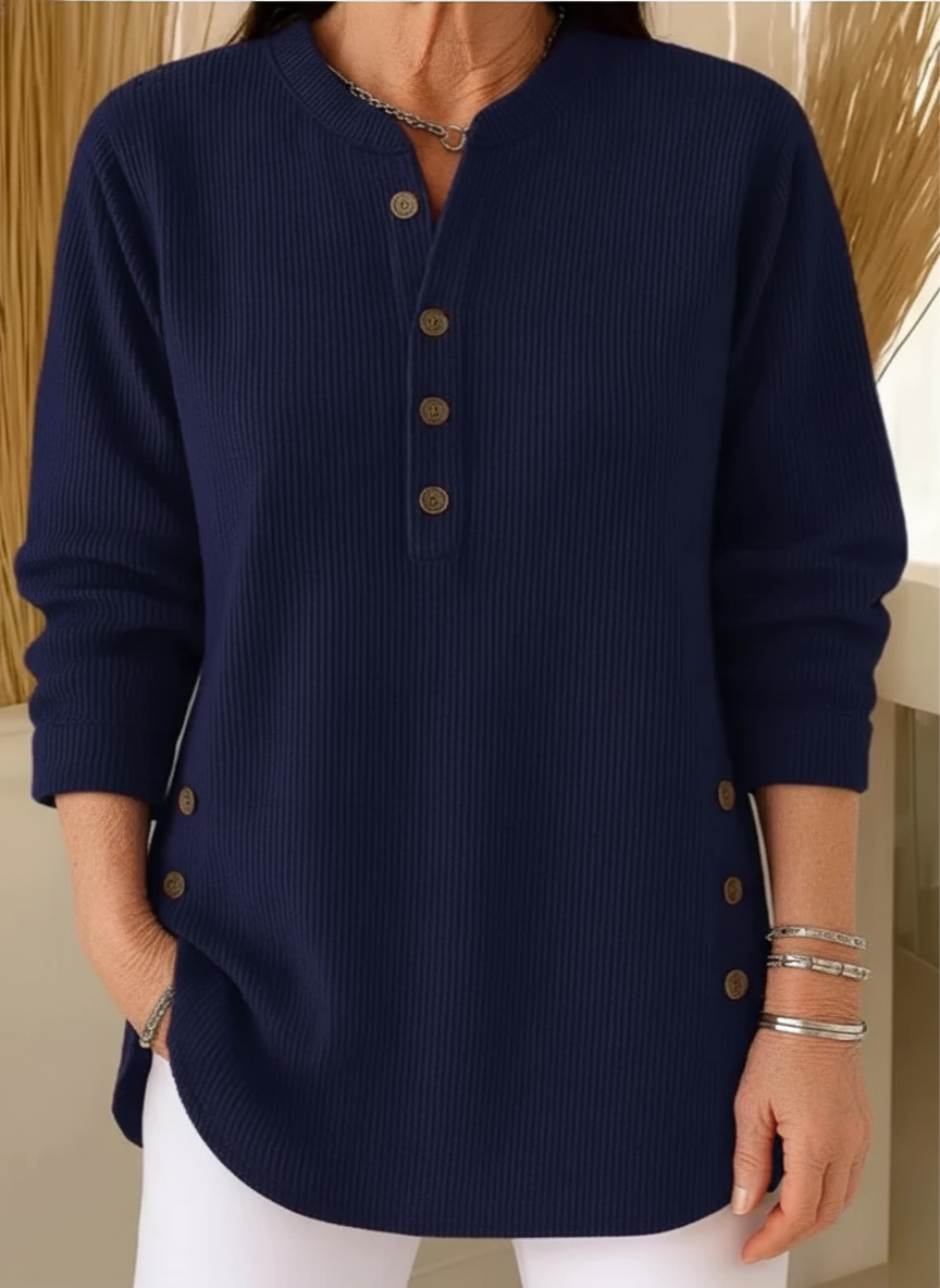 Angèle - Pull Doux à Boutons Élégants