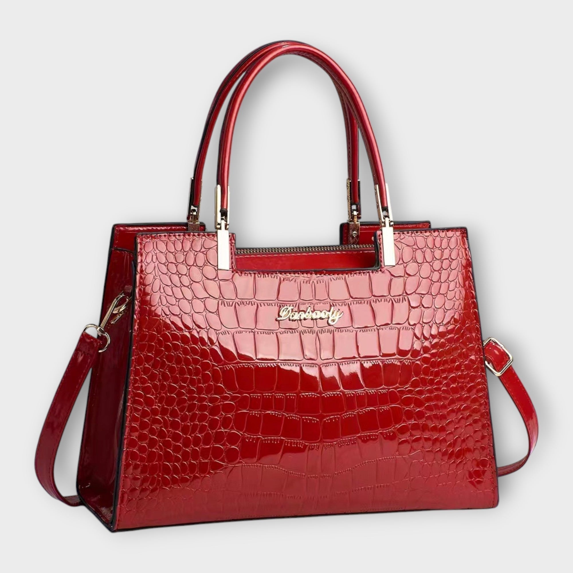 Maison Verdelle - Handtasche mit glänzendem Krokodilleder-Muster