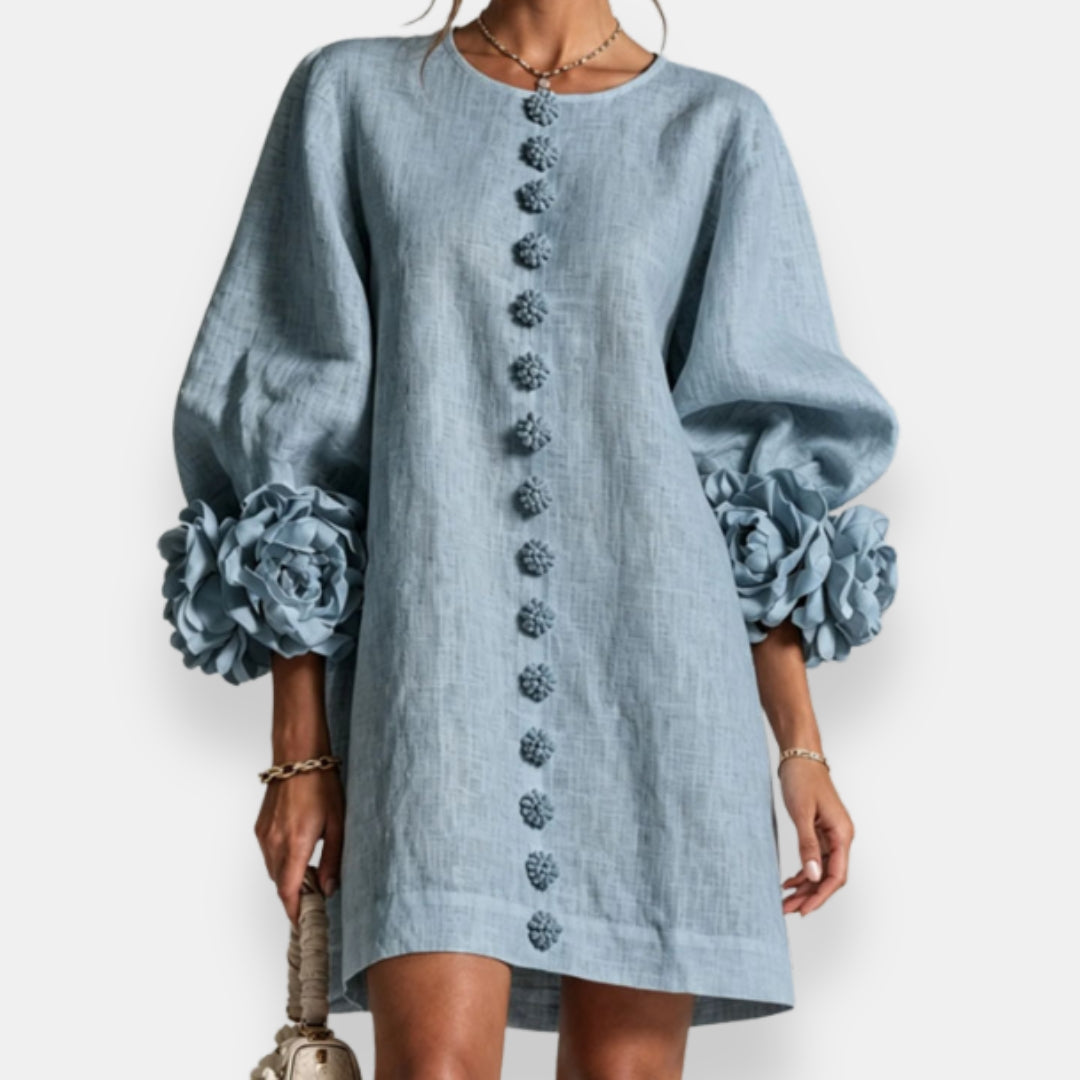 Marcelle | 3D-Blumenmuster-Kleid