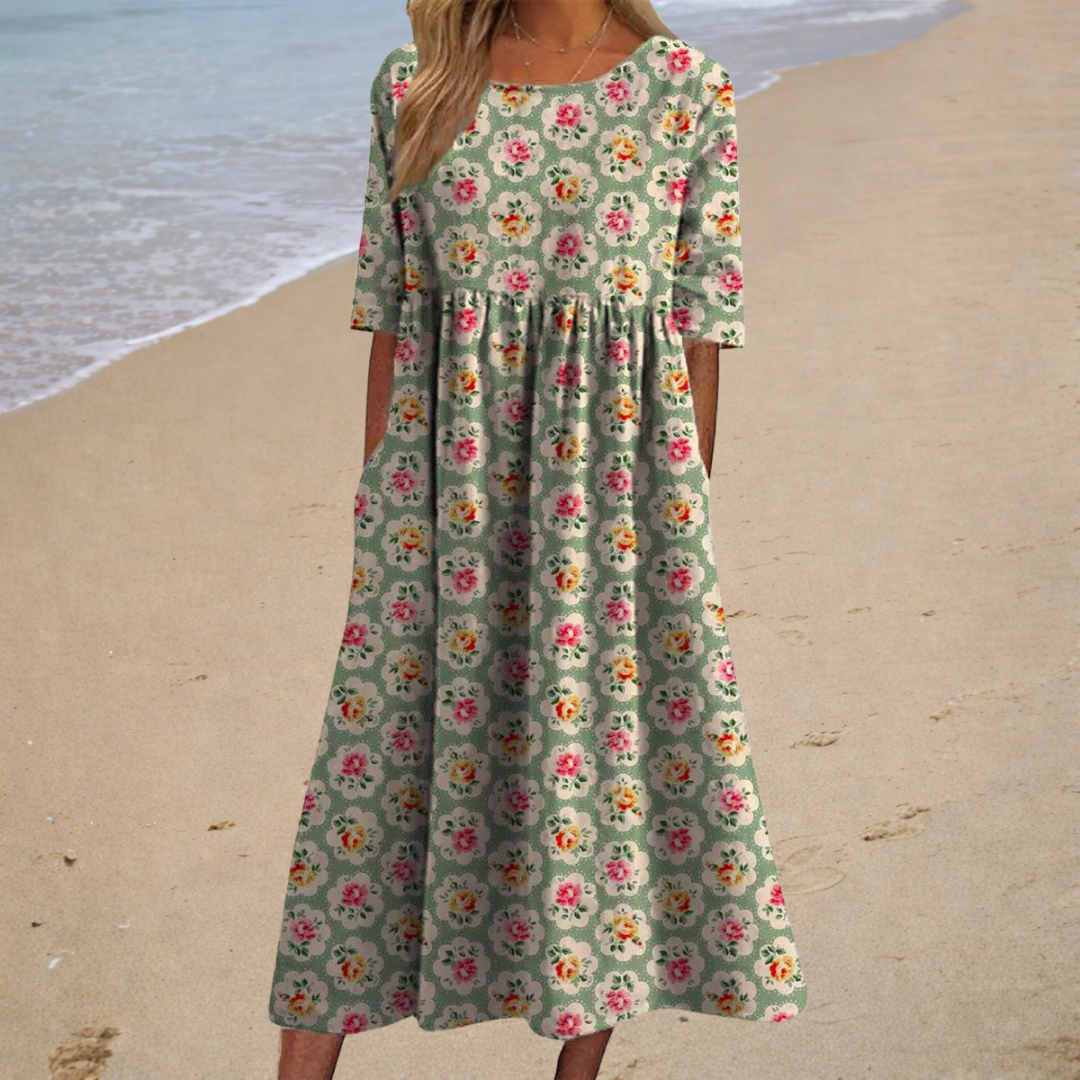 Aurélie | Robe Midi Romantique — Élégance Romantique Assurée