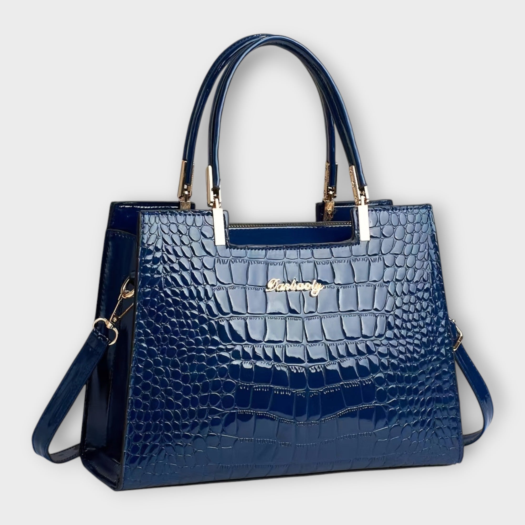Maison Verdelle - Handtasche mit glänzendem Krokodilleder-Muster