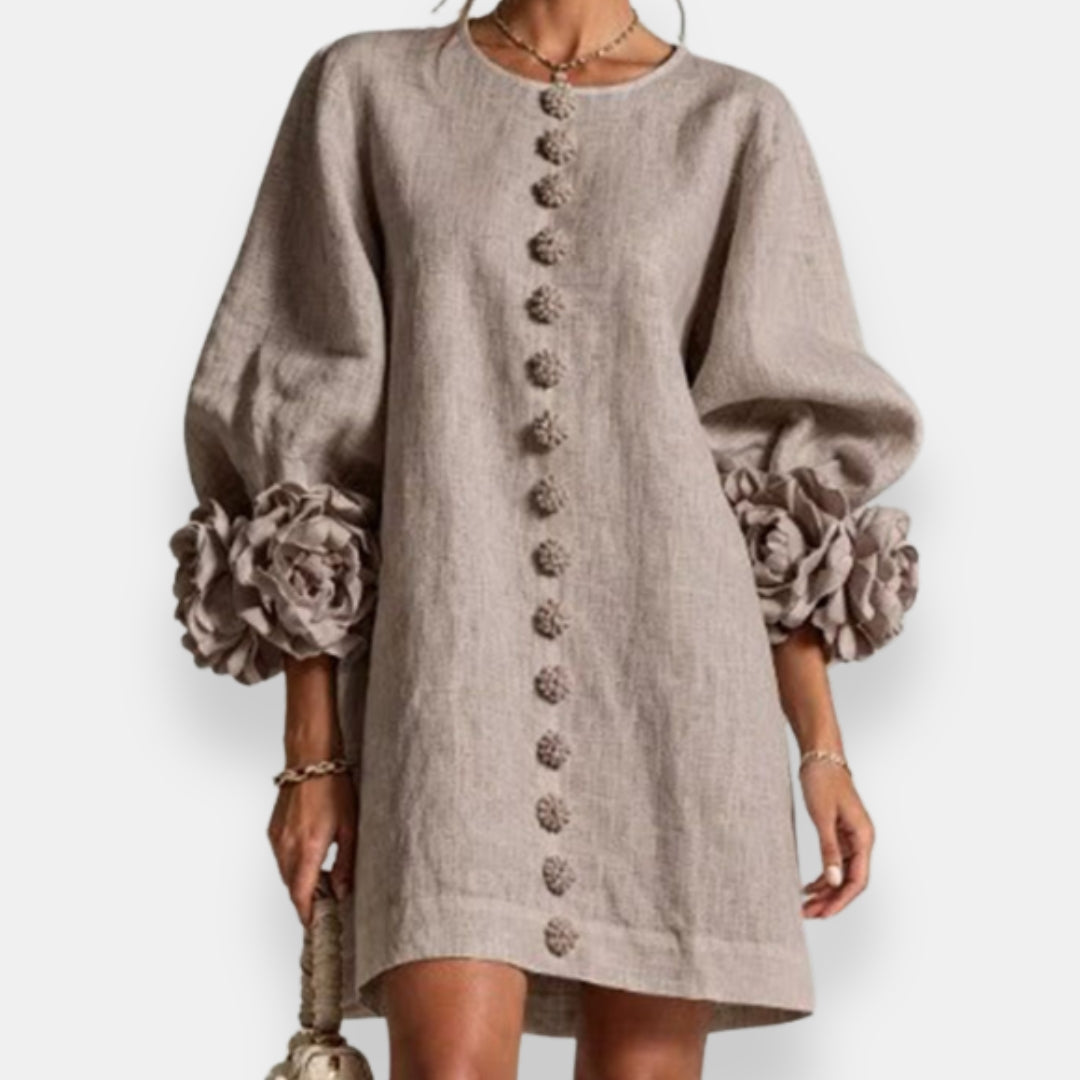 Marcelle | 3D-Blumenmuster-Kleid