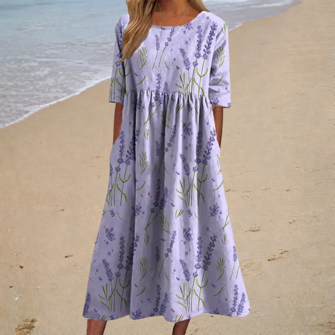 Aurélie | Robe Midi Romantique — Élégance Romantique Assurée