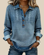 Olivia | Texturierte Halbknopf-Bluse