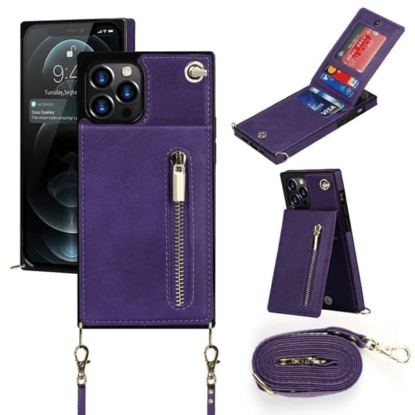 Roseline - Coque iPhone avec cordon et porte-cartes