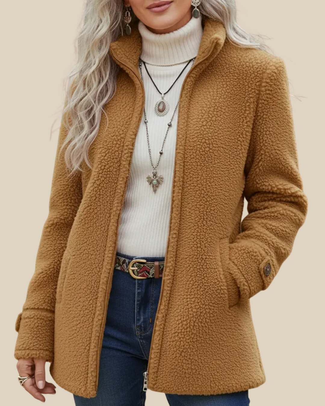 Liv | Teddy-Reißverschlussjacke