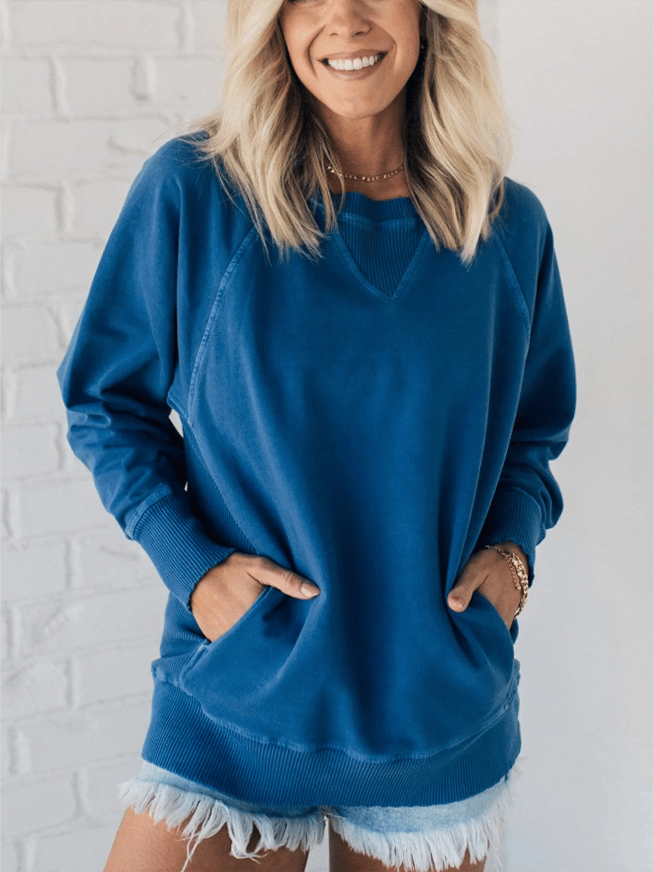 Yvonne - Pull Chic avec Poches Côtelées pour Femmes