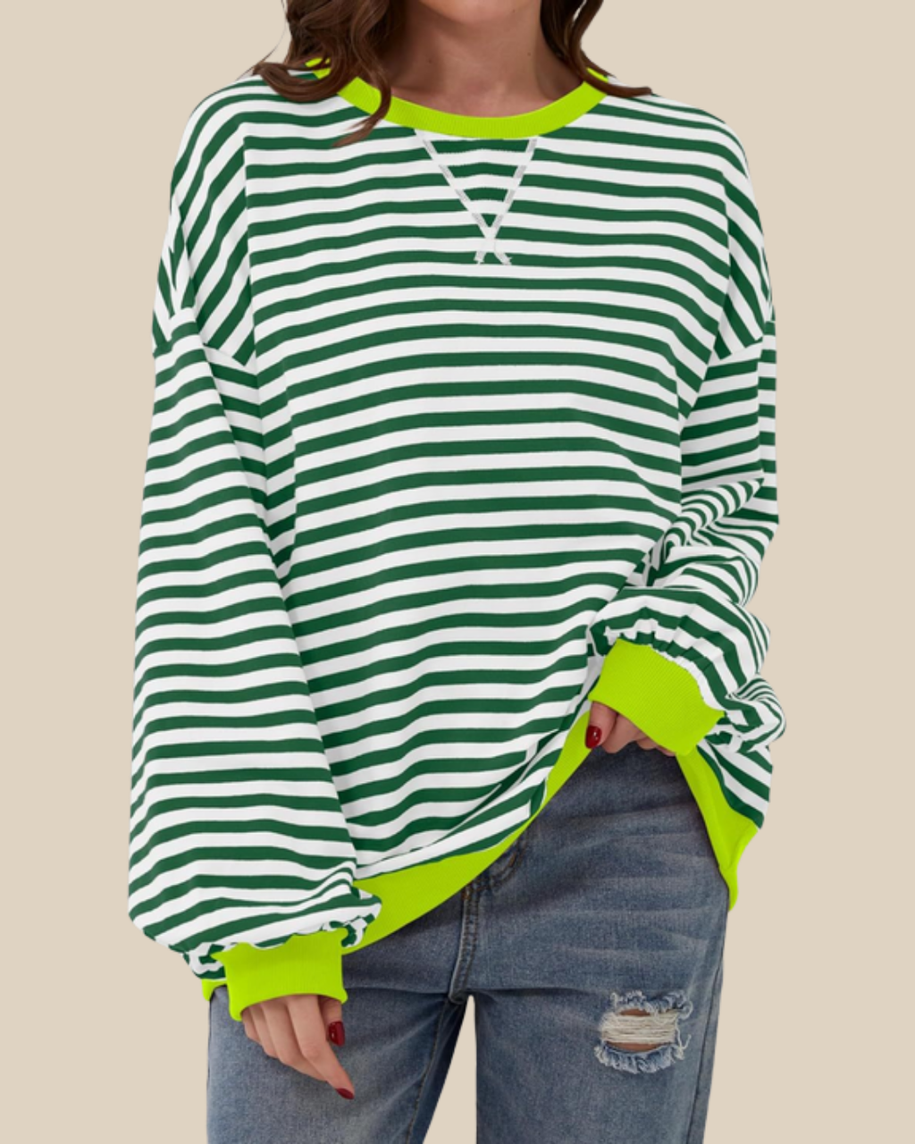 Carly | Gestreiftes Oversized-Sweatshirt