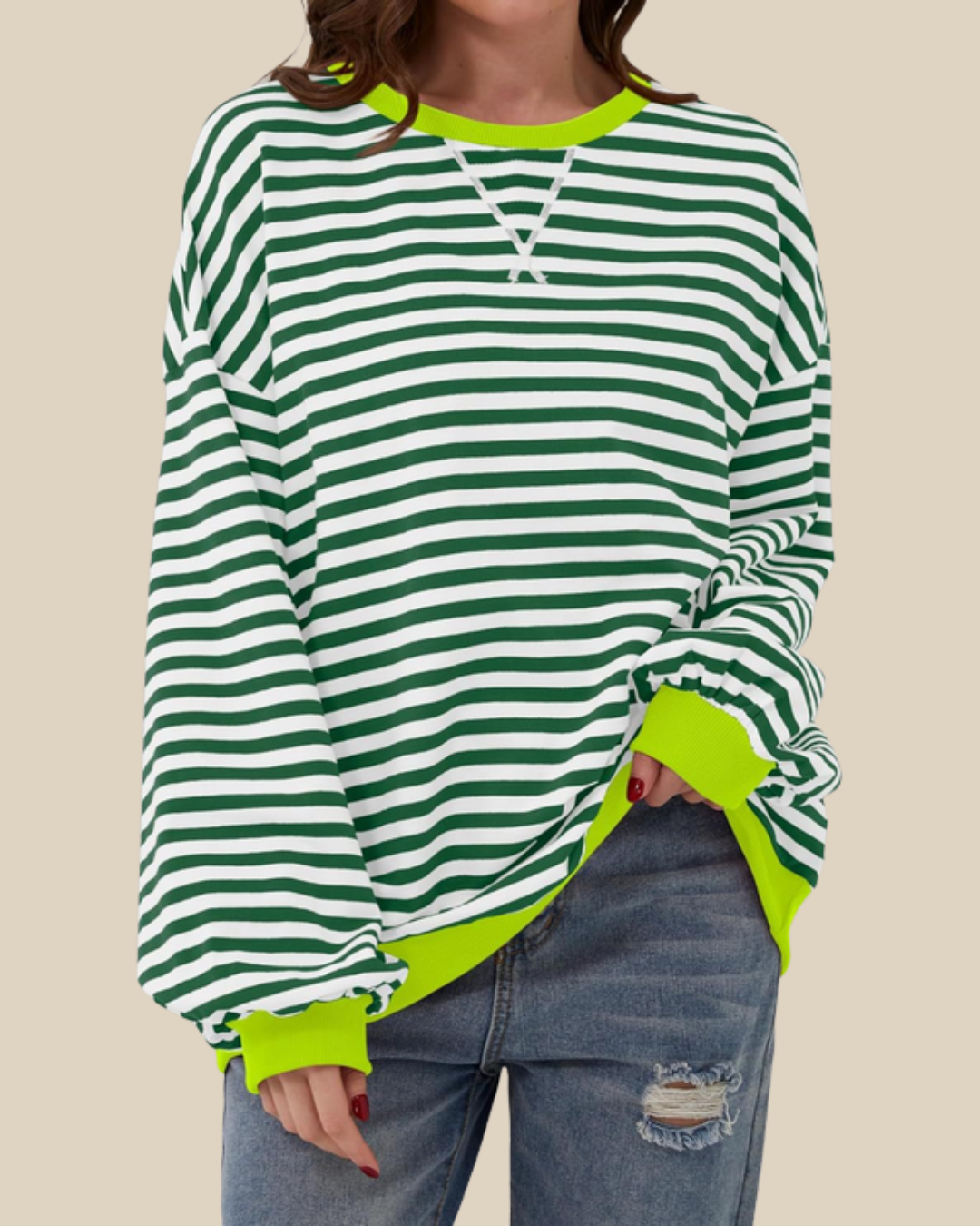 Carly | Gestreiftes Oversized-Sweatshirt