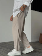 Herren Relax Fit Plissee Hose – Eleganter und Bequemer Alltags- und Business-Look