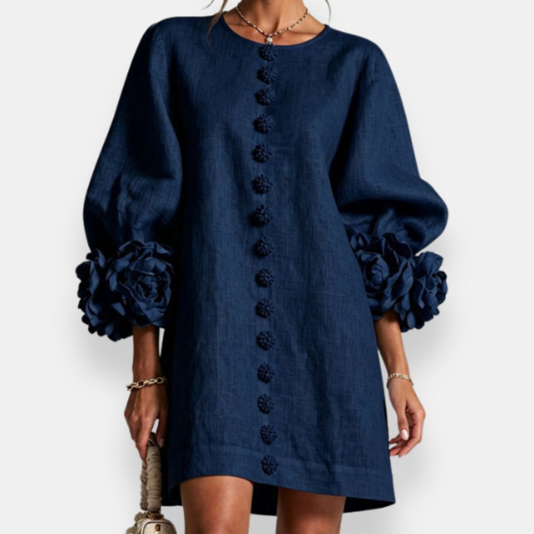 Marcelle | 3D-Blumenmuster-Kleid