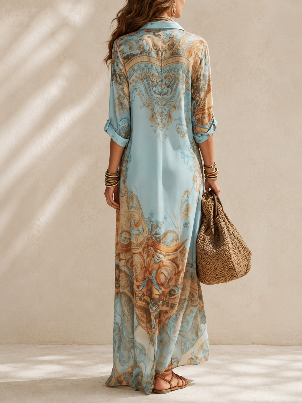 Vivian | Elegantes Maxikleid mit kunstvollem Muster