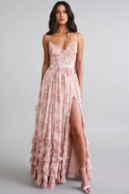 Violet | Elegantes Maxikleid mit Volants