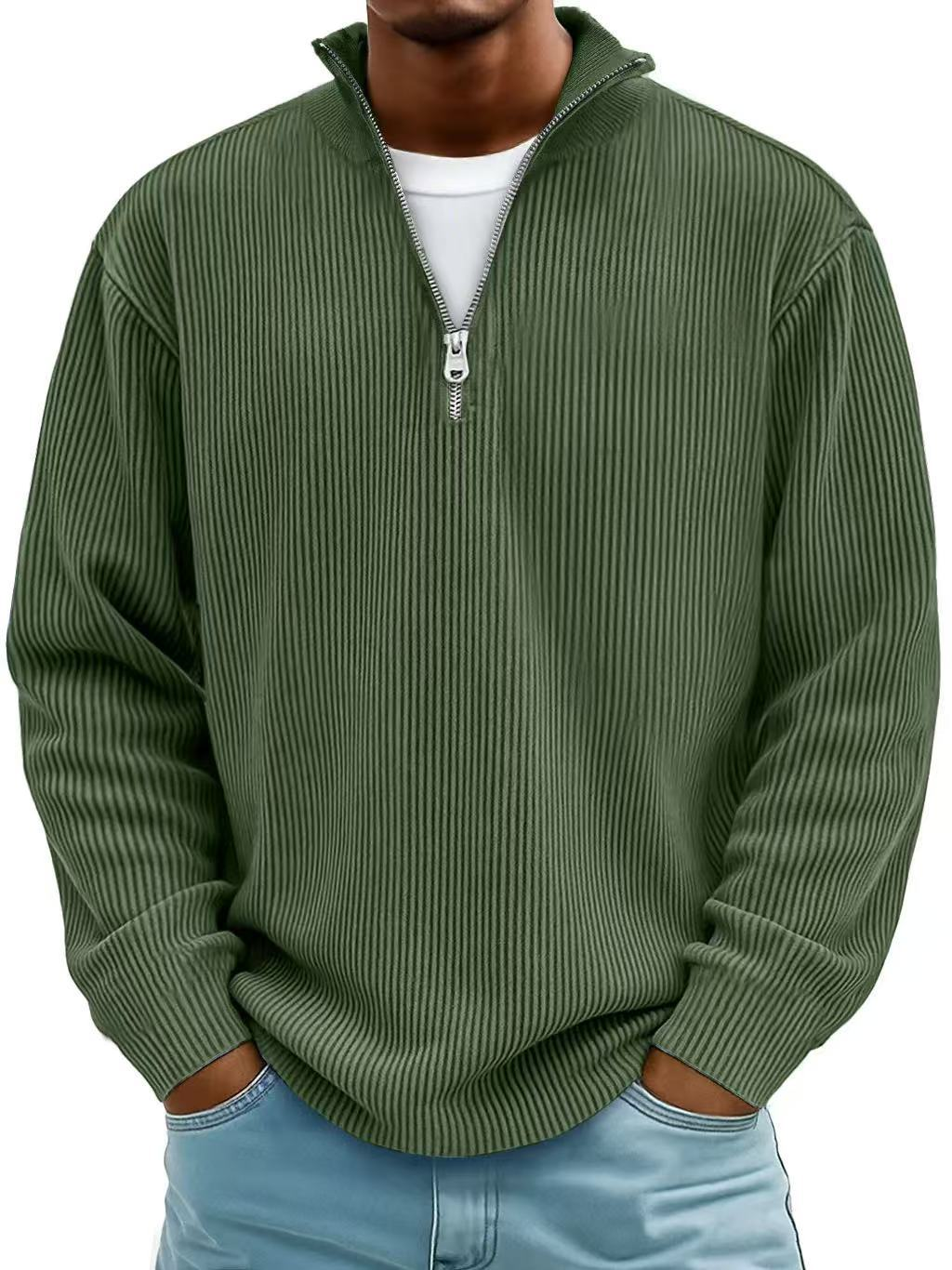 Marc Rippstrickpullover mit Reißverschlusskragen