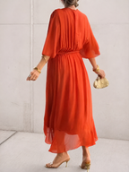 Aurora | Chiffon-Wickelkleid in Midilänge