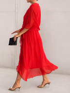 Aurora | Chiffon-Wickelkleid in Midilänge