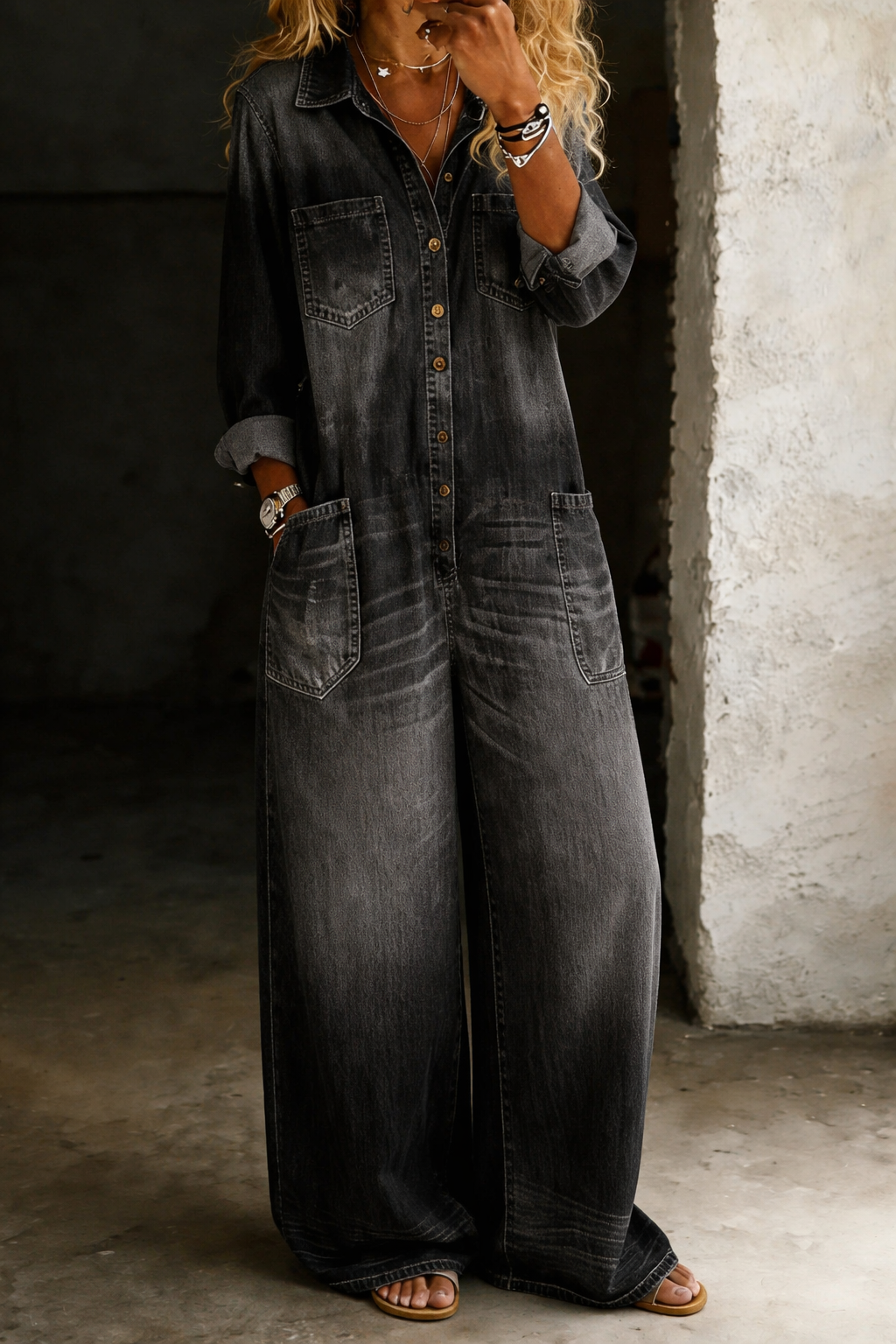 LENA | Casual Jeans-Salopette