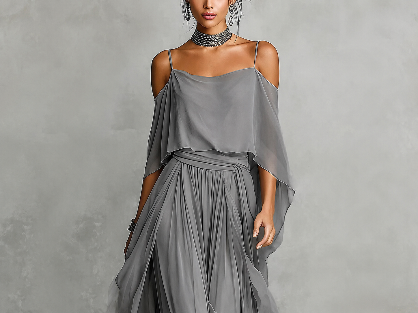 Mary | Elegantes Chiffon-Set