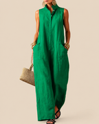 Stacy | Ärmelloser Jumpsuit mit weitem Bein