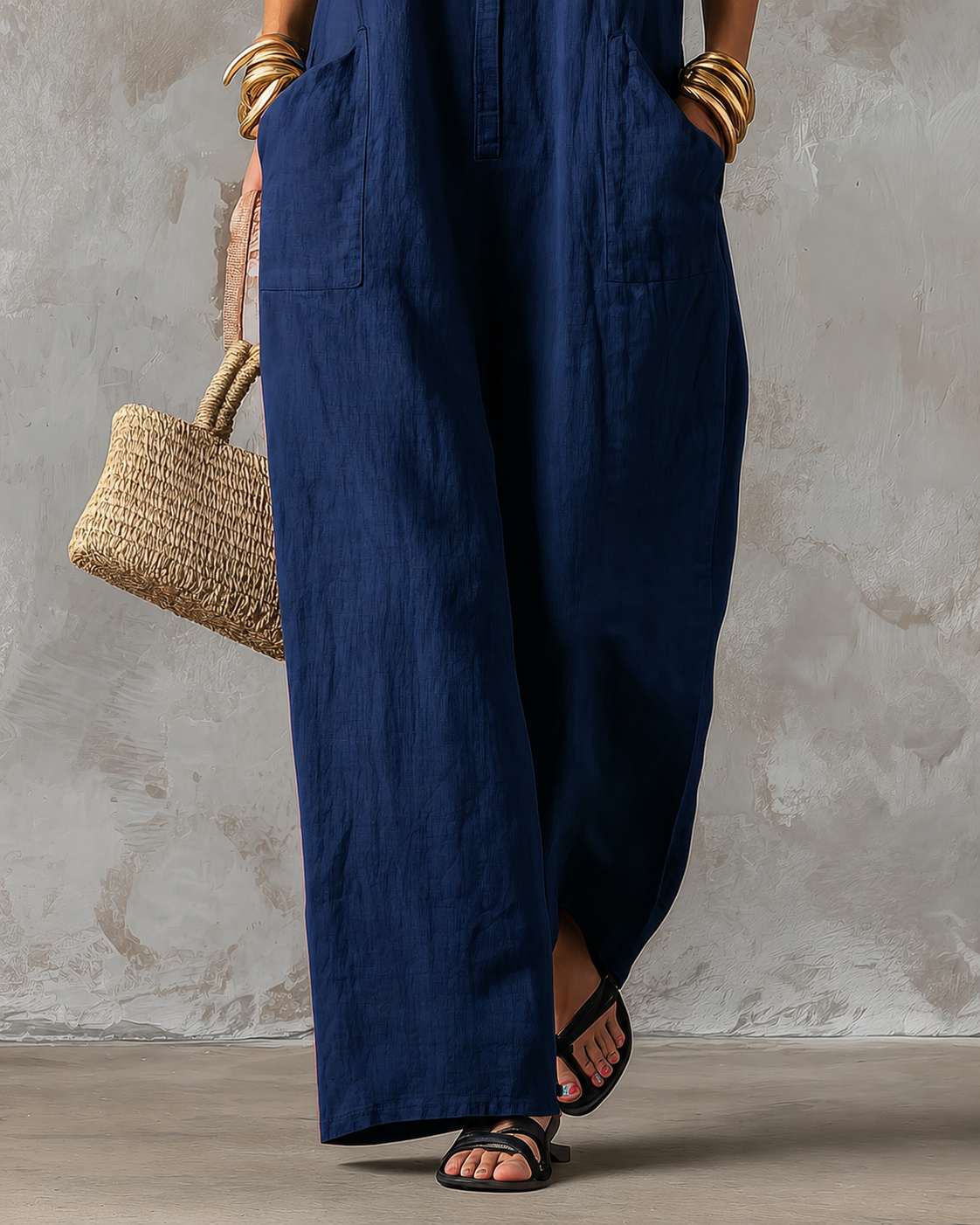 Stacy | Ärmelloser Jumpsuit mit weitem Bein