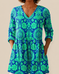 Romy | Lange Bluse mit ausdrucksstarkem Muster