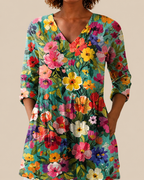 Keira | Lange Bluse mit ausdrucksstarkem Muster