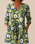 Talia | Lange Bluse mit ausdrucksstarkem Muster