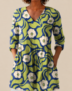Talia | Lange Bluse mit ausdrucksstarkem Muster